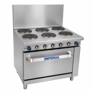 Estufa Eléctrica Industrial Imperial de 6 Hornillas con Horno