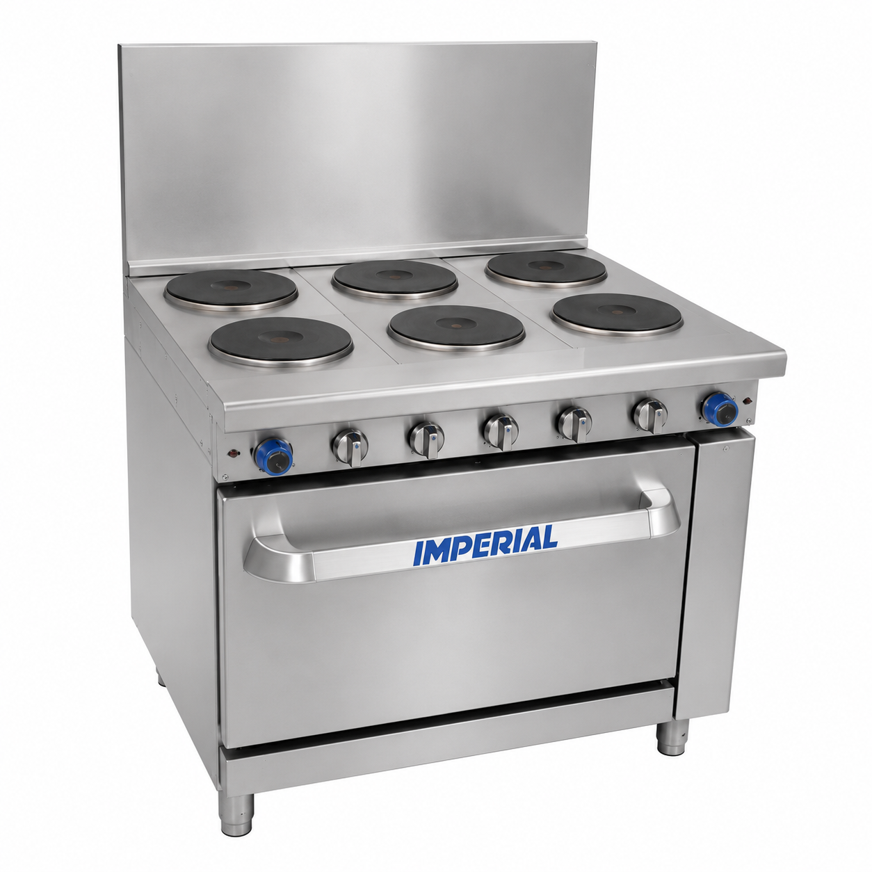 Estufa Eléctrica Industrial Imperial de 6 Hornillas con Horno