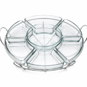 Set de Bandeja Giratoria de Vidrio con 9 Piezas